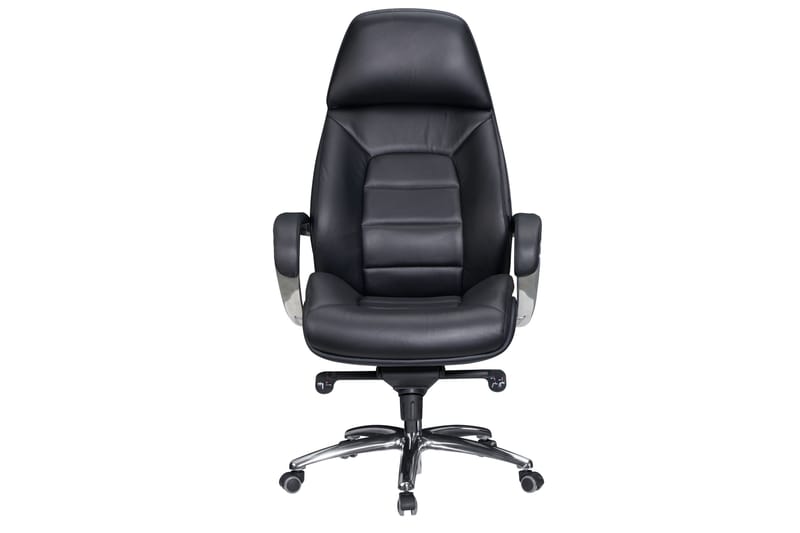 Hubdam kontorstol læder - Sort / sølv - Kontorstole & skrivebordsstole