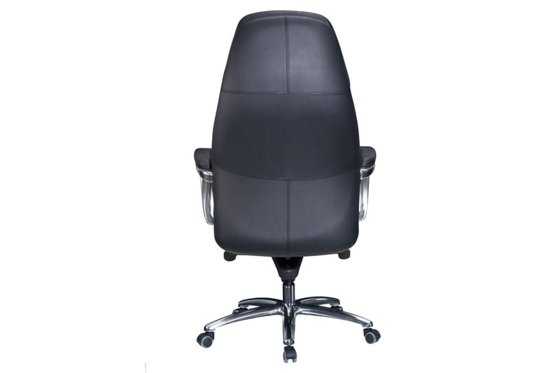 Hubdam kontorstol læder - Sort / sølv - Kontorstole & skrivebordsstole