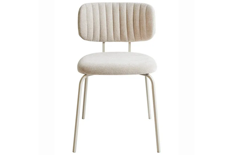 Irins Spisebordsstol i Stof med Metalben - Beige - Møbler - Stole & lænestole - Spisebordsstole & køkkenstole