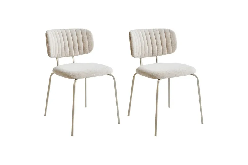Irins Spisebordsstol i Stof med Metalben, Beige