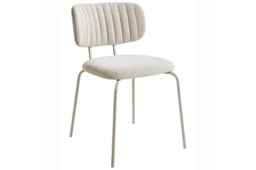 Irins Spisebordsstol i Stof med Metalben - Beige - Møbler - Stole & lænestole - Spisebordsstole & køkkenstole