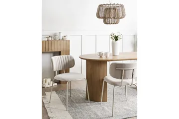 Irins Spisebordsstol i Stof med Metalben - Beige - Møbler - Stole & lænestole - Spisebordsstole & køkkenstole