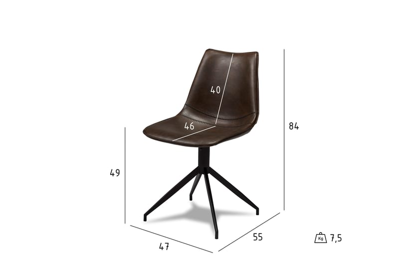 Isabel Køkkenstol Kunstlæder - Mørkebrun - Spisebordsstole & køkkenstole