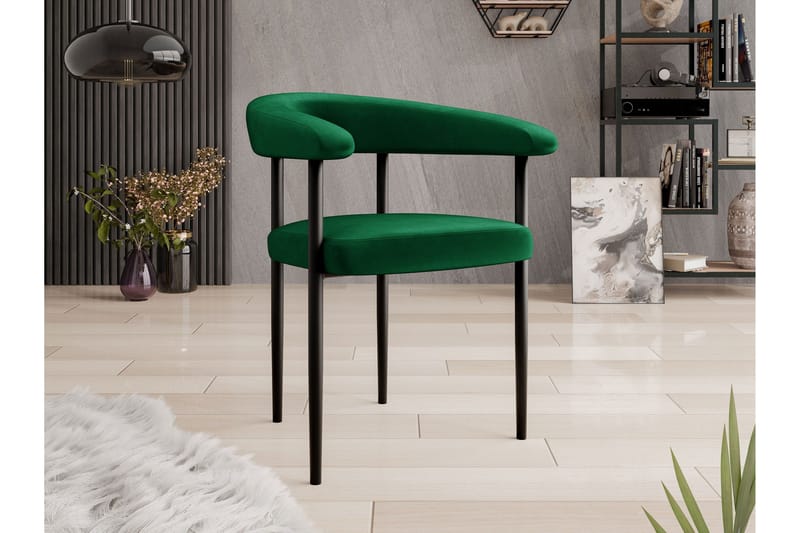 Jacklyn Lenestol - Grøn/Sort - Møbler - Stole & lænestole - Spisebordsstole & køkkenstole