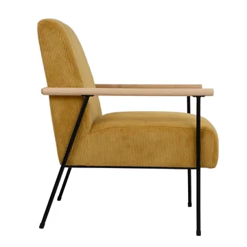 Jade Retro Lænestol i Fløjlskord - Sennepsgul - Møbler - Stole & lænestole - Lænestole