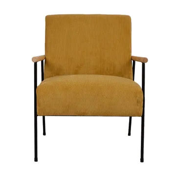 Jade Retro Lænestol i Fløjlskord - Sennepsgul - Møbler - Stole & lænestole - Lænestole