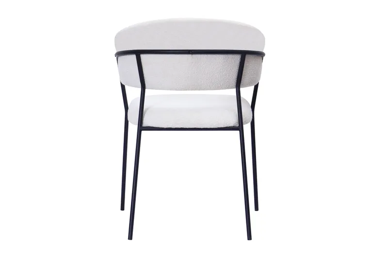 Karol Spisestol med armlæn - Hvid bouclé / Metalben sort - Møbler - Stole & lænestole - Spisebordsstole & køkkenstole