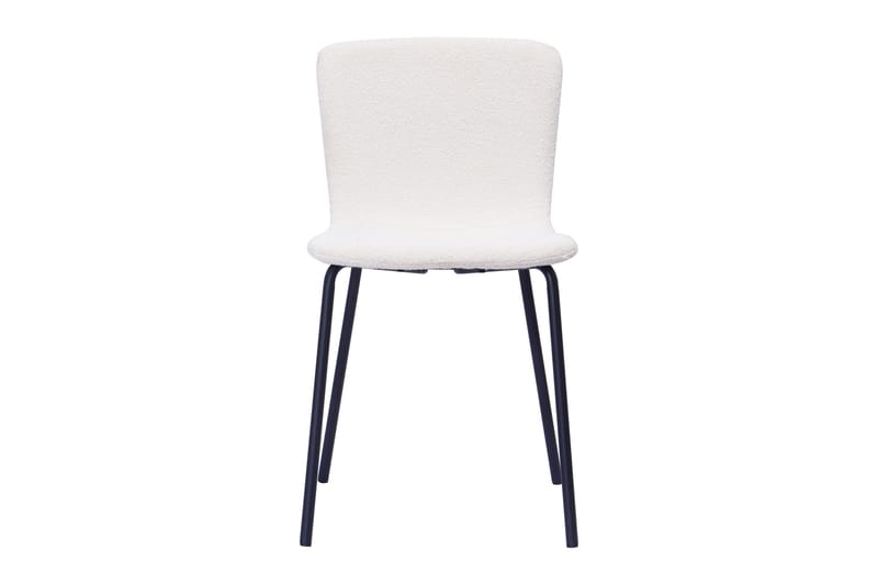 Katy Spisestol - Hvid bouclé / Metalben sort - Møbler - Stole & lænestole - Spisebordsstole & køkkenstole