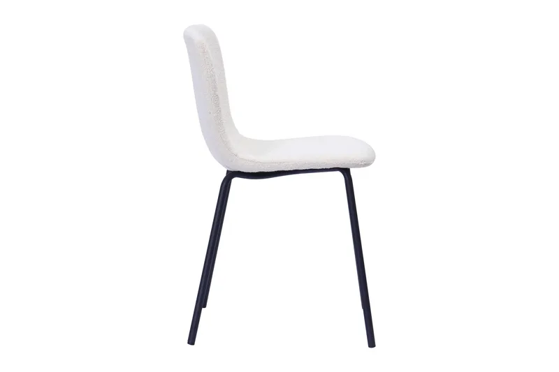 Katy Spisestol - Hvid bouclé / Metalben sort - Møbler - Stole & lænestole - Spisebordsstole & køkkenstole