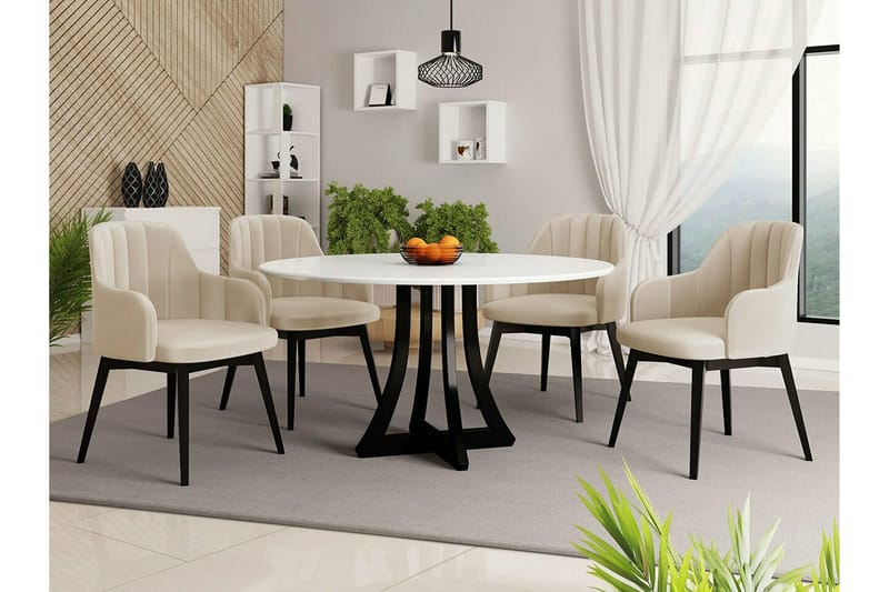Kendale Spisestol - Beige/Sort - Spisebordsstole & køkkenstole