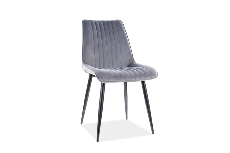 Kims Spisebordsstol - Velour/Grå/Sort - Spisebordsstole & køkkenstole