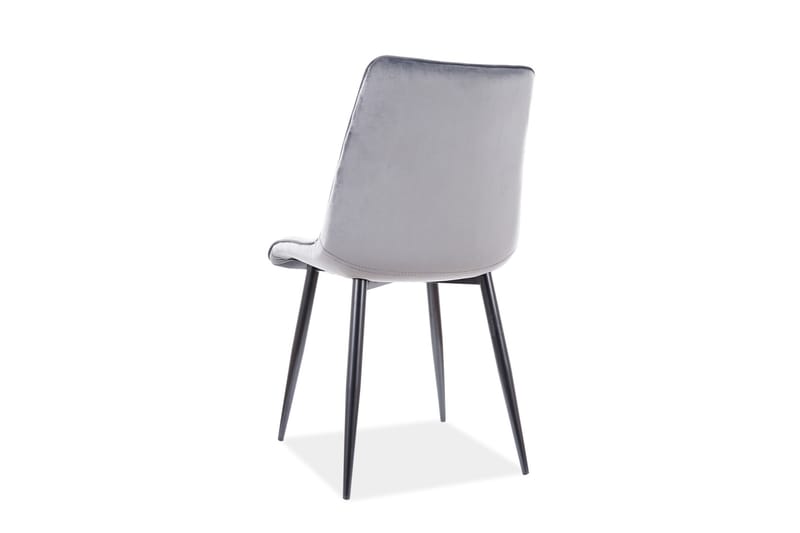 Kims Spisebordsstol - Velour/Grå/Sort - Spisebordsstole & køkkenstole