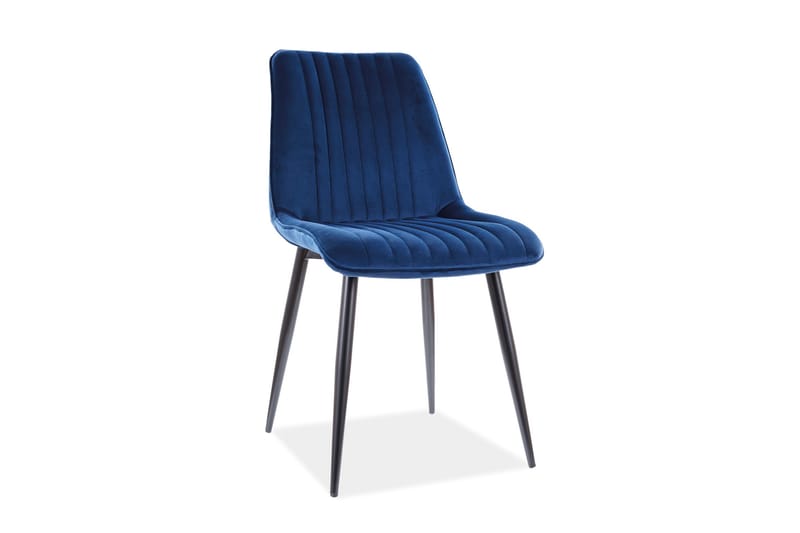 Kims Spisebordsstol - Velour/Marineblå/Sort - Spisebordsstole & køkkenstole