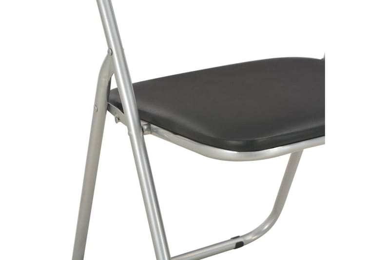 Sammenklappelige Spisebordsstole 4 Stk. Sort Kunstlæder - Klapstole & stabelstole