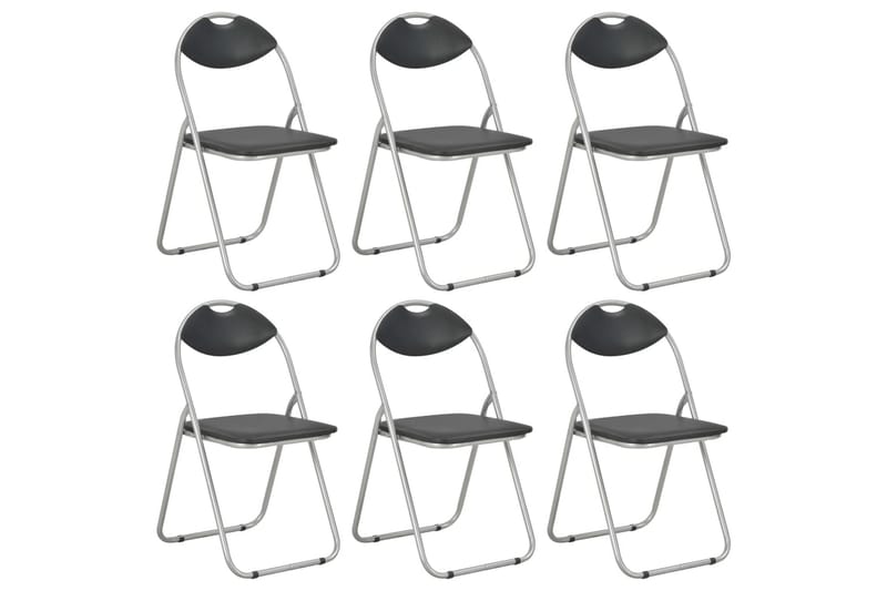 Sammenklappelige Spisebordsstole 6 Stk. Sort Kunstlæder - Klapstole & stabelstole