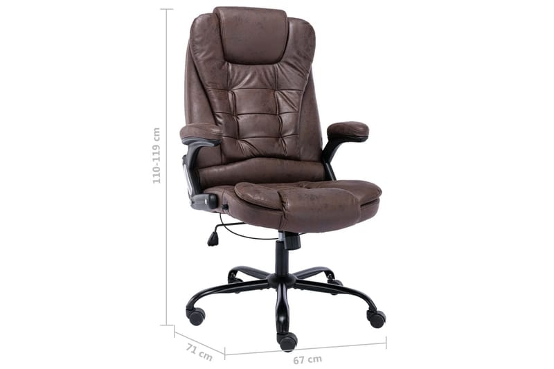 kontorstol ægte læder mørkebrun - Brun - Kontorstole & skrivebordsstole