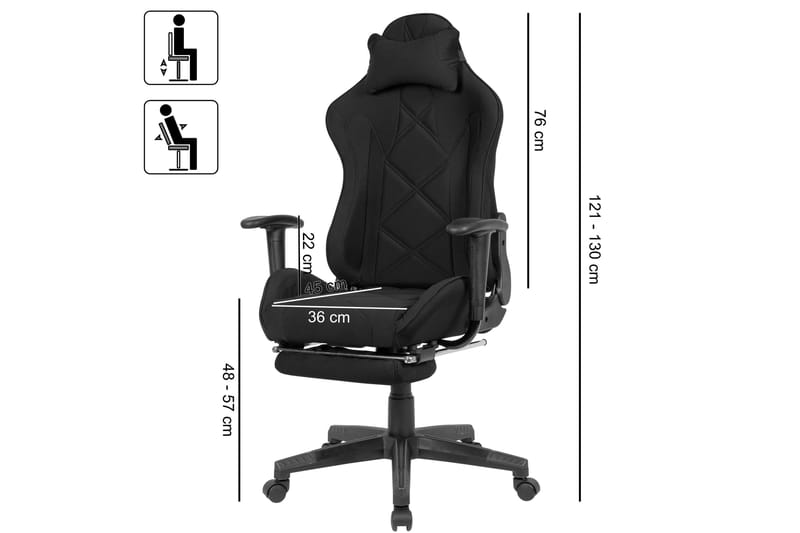 Decwaan Gamingstol - Sort - Møbler - Stole & lænestole - Kontorstole & skrivebordsstole