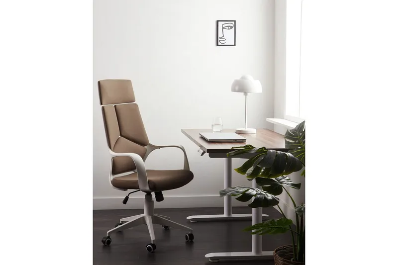 Kontorstol Delight Brun/Hvid - Brun/Hvid - Møbler - Stole & lænestole - Kontorstole & skrivebordsstole