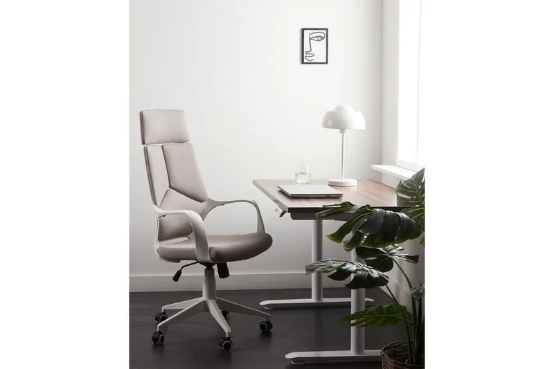 Kontorstol Delight Taupe/hvid - Taupe/hvid - Møbler - Stole & lænestole - Kontorstole & skrivebordsstole