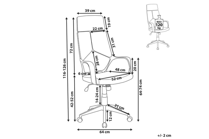 Kontorstol Delight Taupe/hvid - Taupe/hvid - Møbler - Stole & lænestole - Kontorstole & skrivebordsstole