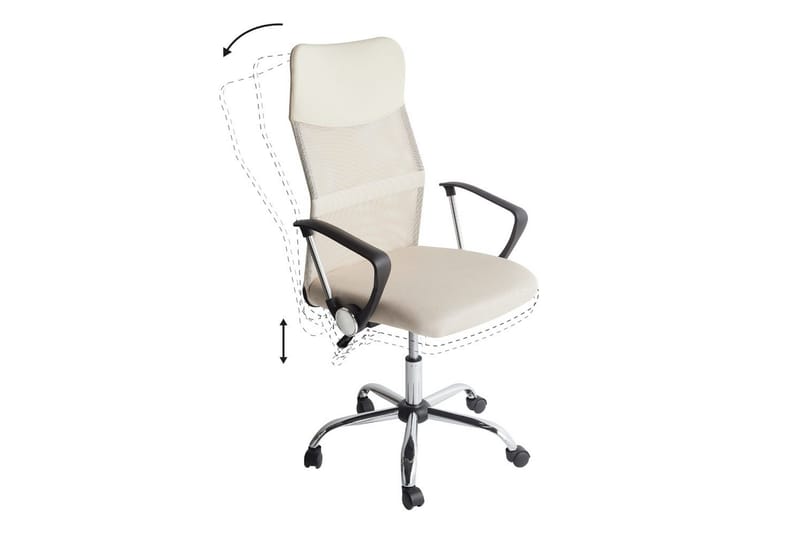 Kontorstol Design Beige/Sort/Sølv - Beige/Sort/Sølv - Møbler - Stole & lænestole - Kontorstole & skrivebordsstole