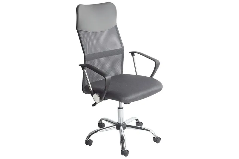 Kontorstol Design Grå/sort/sølv, Grå/sort/sølv