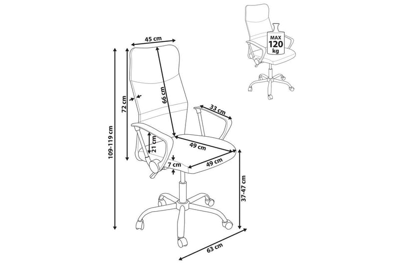 Kontorstol Design Grå/sort/sølv - Grå/sort/sølv - Møbler - Stole & lænestole - Kontorstole & skrivebordsstole