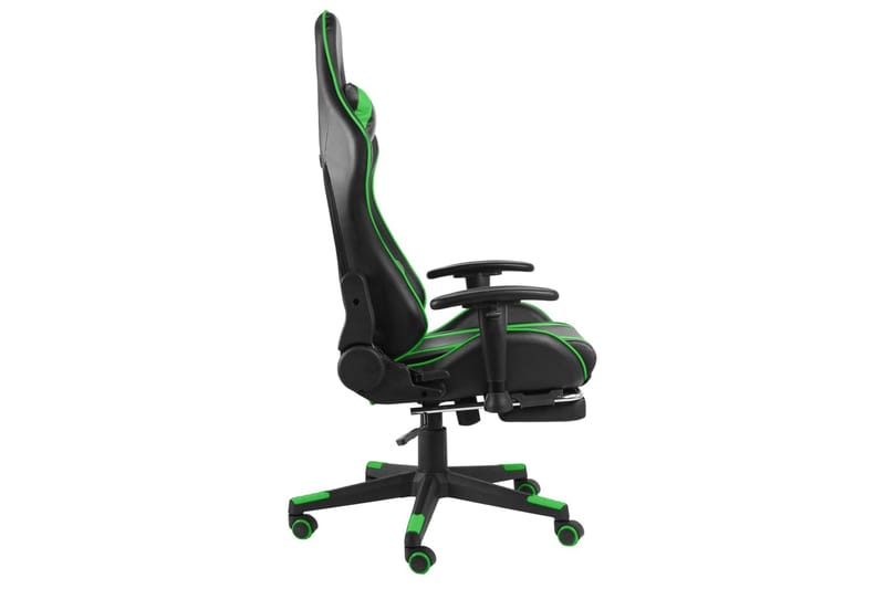 Drejelig Gamingstol Med Fodstøtte Pvc Grøn - Grøn - Møbler - Stole & lænestole - Kontorstole & skrivebordsstole