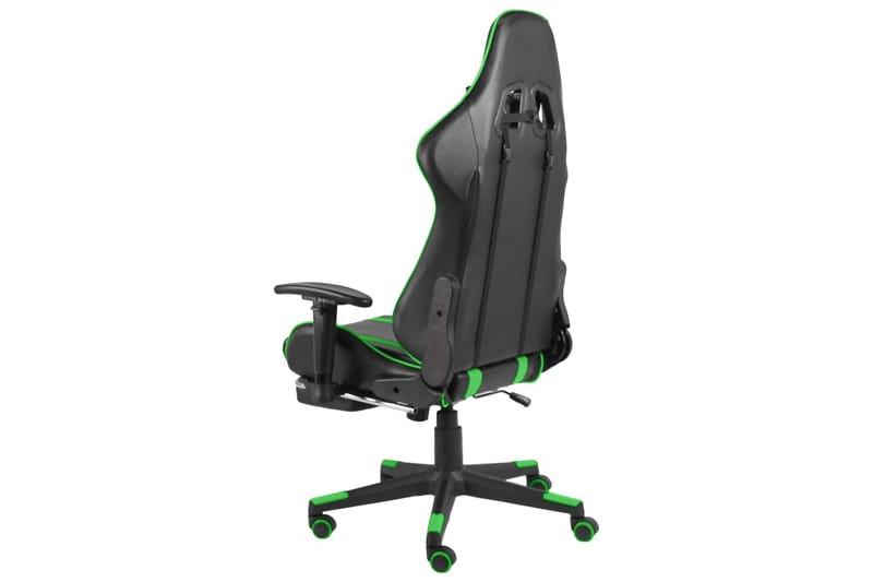 Drejelig Gamingstol Med Fodstøtte Pvc Grøn - Grøn - Møbler - Stole & lænestole - Kontorstole & skrivebordsstole