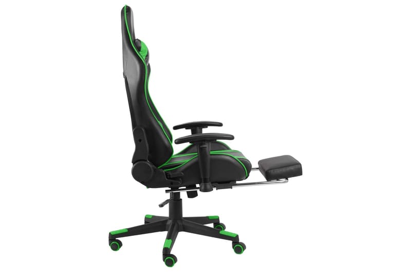 Drejelig Gamingstol Med Fodstøtte Pvc Grøn - Grøn - Møbler - Stole & lænestole - Kontorstole & skrivebordsstole