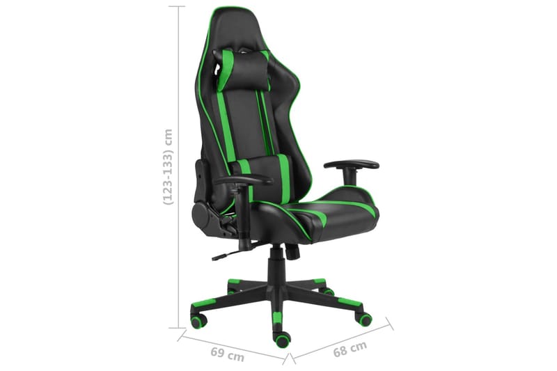 Drejelig Gamingstol Pvc Grøn - Grøn - Møbler - Stole & lænestole - Kontorstole & skrivebordsstole