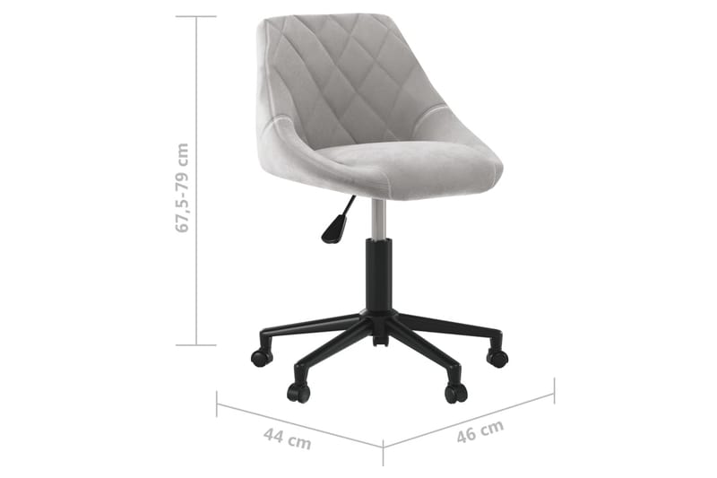drejelig kontorstol fløjl lysegrå - Grå - Kontorstole & skrivebordsstole