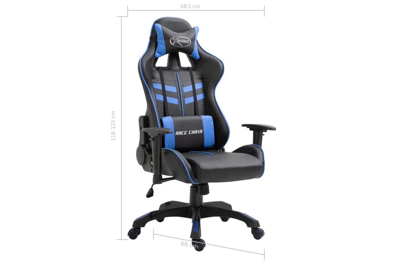 Gamingstol Blå Pu - Blå - Møbler - Stole & lænestole - Kontorstole & skrivebordsstole
