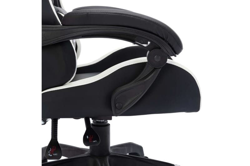 gamingstol m. LED-lys RGB-farver kunstlæder hvid og sort - Flerfarvet - Møbler - Stole & lænestole - Kontorstole & skrivebordsstole