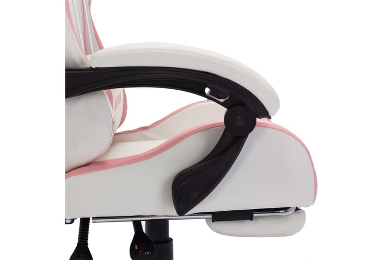 gamingstol med LED-lys RGB-farver kunstlæder pink og hvid - Flerfarvet - Møbler - Stole & lænestole - Kontorstole & skrivebordsstole