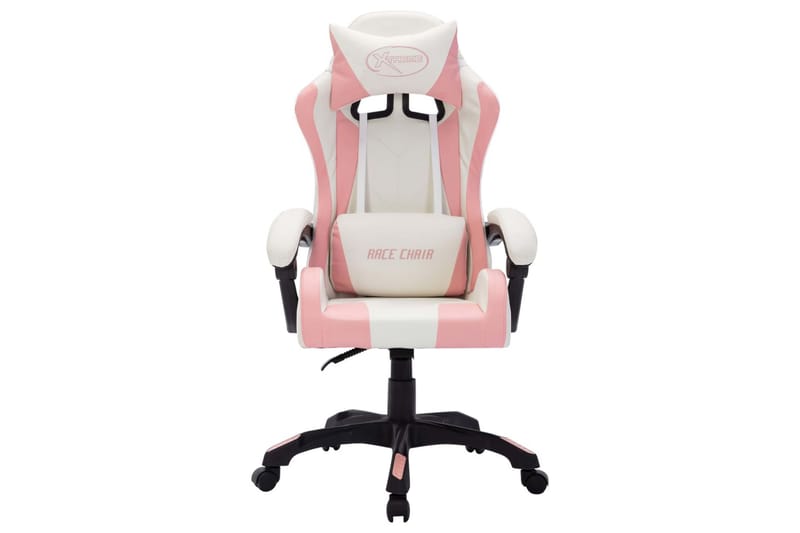 gamingstol med LED-lys RGB-farver kunstlæder pink og sort - Flerfarvet - Møbler - Stole & lænestole - Kontorstole & skrivebordsstole