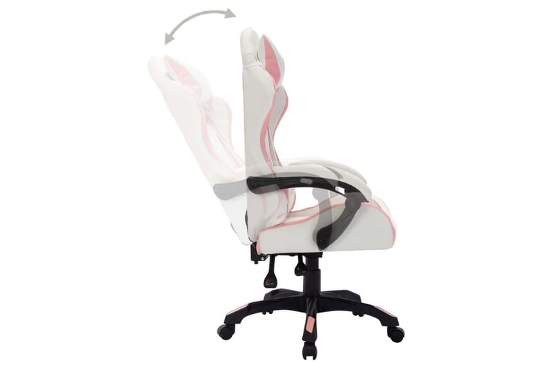 gamingstol med LED-lys RGB-farver kunstlæder pink og sort - Flerfarvet - Møbler - Stole & lænestole - Kontorstole & skrivebordsstole