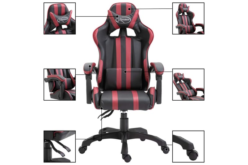 Gamingstol Vinrød Pu - Rød - Møbler - Stole & lænestole - Kontorstole & skrivebordsstole