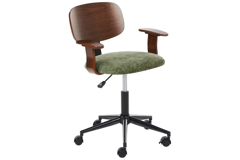 Kontorstol Gunnison, Grønt, mørkt træ
