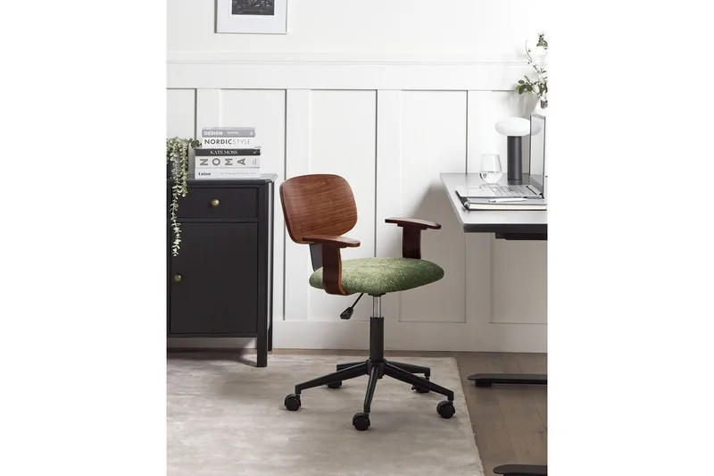 Kontorstol Gunnison - Grønt, mørkt træ - Møbler - Stole & lænestole - Kontorstole & skrivebordsstole