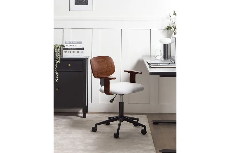 Kontorstol Gunnison - Mørkt træ, gråt - Møbler - Stole & lænestole - Kontorstole & skrivebordsstole