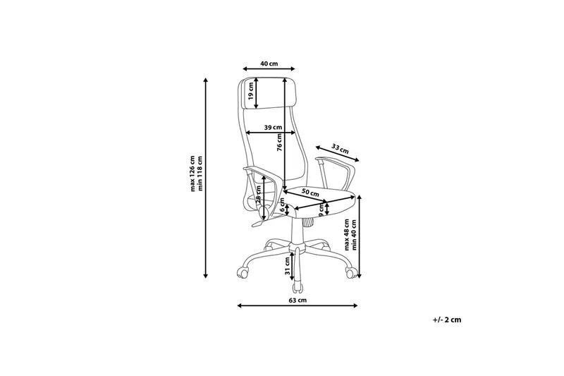 Hanfling kontorstol - Hvid - Møbler - Stole & lænestole - Kontorstole & skrivebordsstole