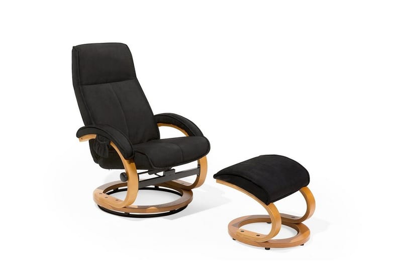 Hero Hvilstol med fodskammel - Sort - Møbler - Stole & lænestole - Lænestole - Massagestol