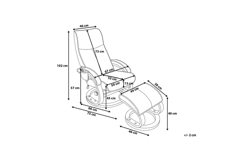 Hero Hvilstol med fodskammel - Sort - Møbler - Stole & lænestole - Lænestole - Massagestol