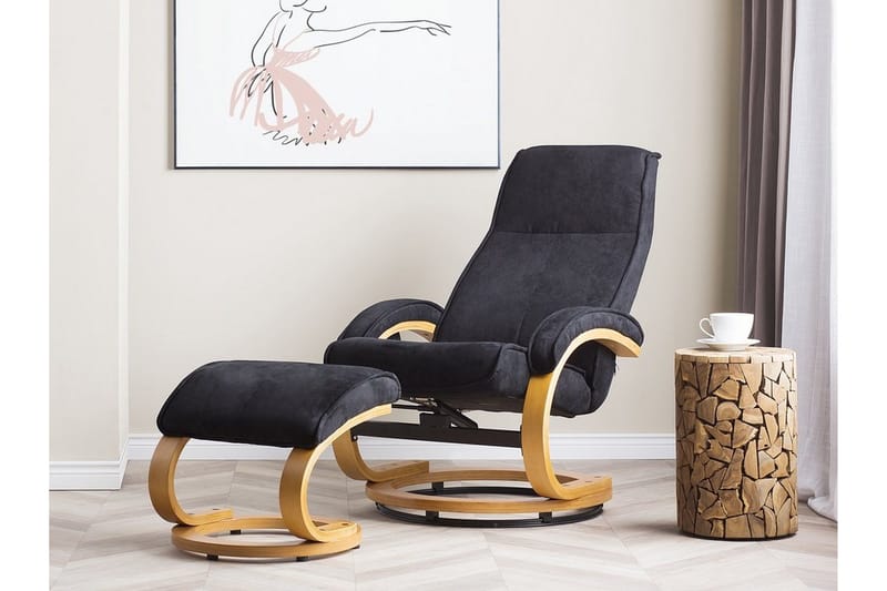 Hero Hvilstol med fodskammel - Sort - Møbler - Stole & lænestole - Lænestole - Massagestol