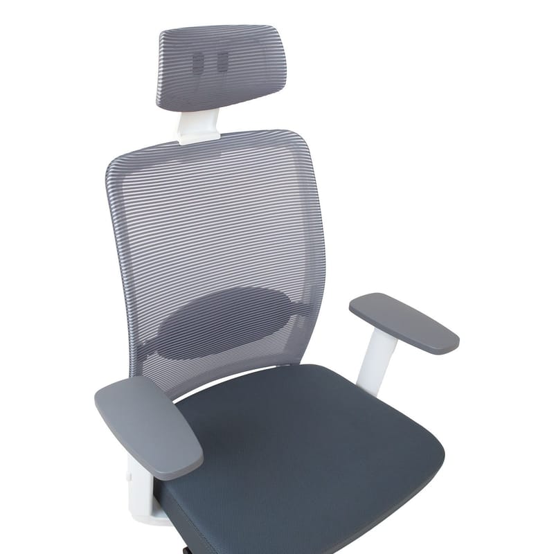 Kontorstol HOME4YOU Anggun Grå med Hvid Ramme - grå med hvidt stel - Møbler - Stole & lænestole - Kontorstole & skrivebordsstole