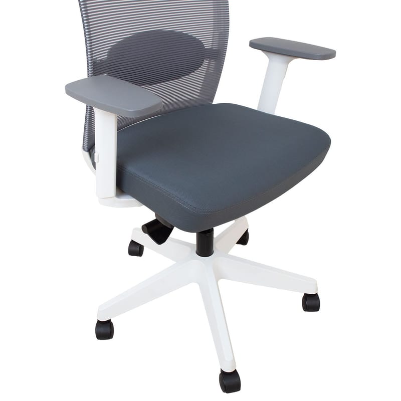 Kontorstol HOME4YOU Anggun Grå med Hvid Ramme - grå med hvidt stel - Møbler - Stole & lænestole - Kontorstole & skrivebordsstole