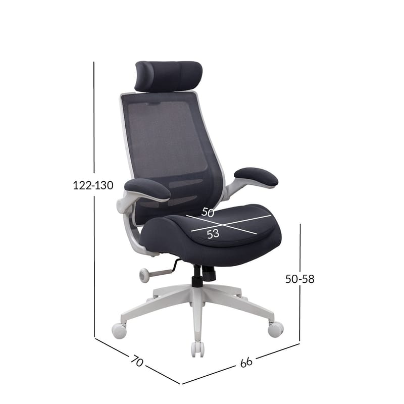 Kontorstol HOME4YOU Danica Mørkegrå/lysegrå - Mørkegrå / lysegrå - Møbler - Stole & lænestole - Kontorstole & skrivebordsstole