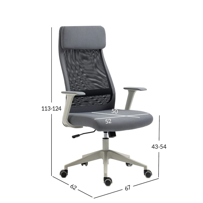 Kontorstol HOME4YOU Elmer grå/sort - Grå / sort - Møbler - Stole & lænestole - Kontorstole & skrivebordsstole