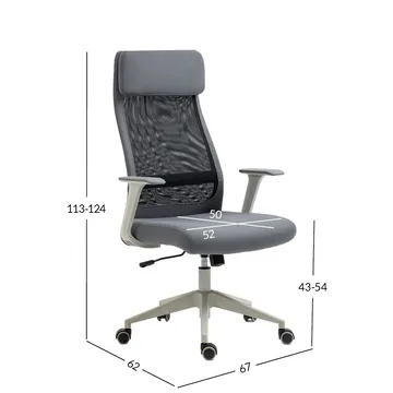 Kontorstol HOME4YOU Elmer grå/sort - Grå / sort - Møbler - Stole & lænestole - Kontorstole & skrivebordsstole